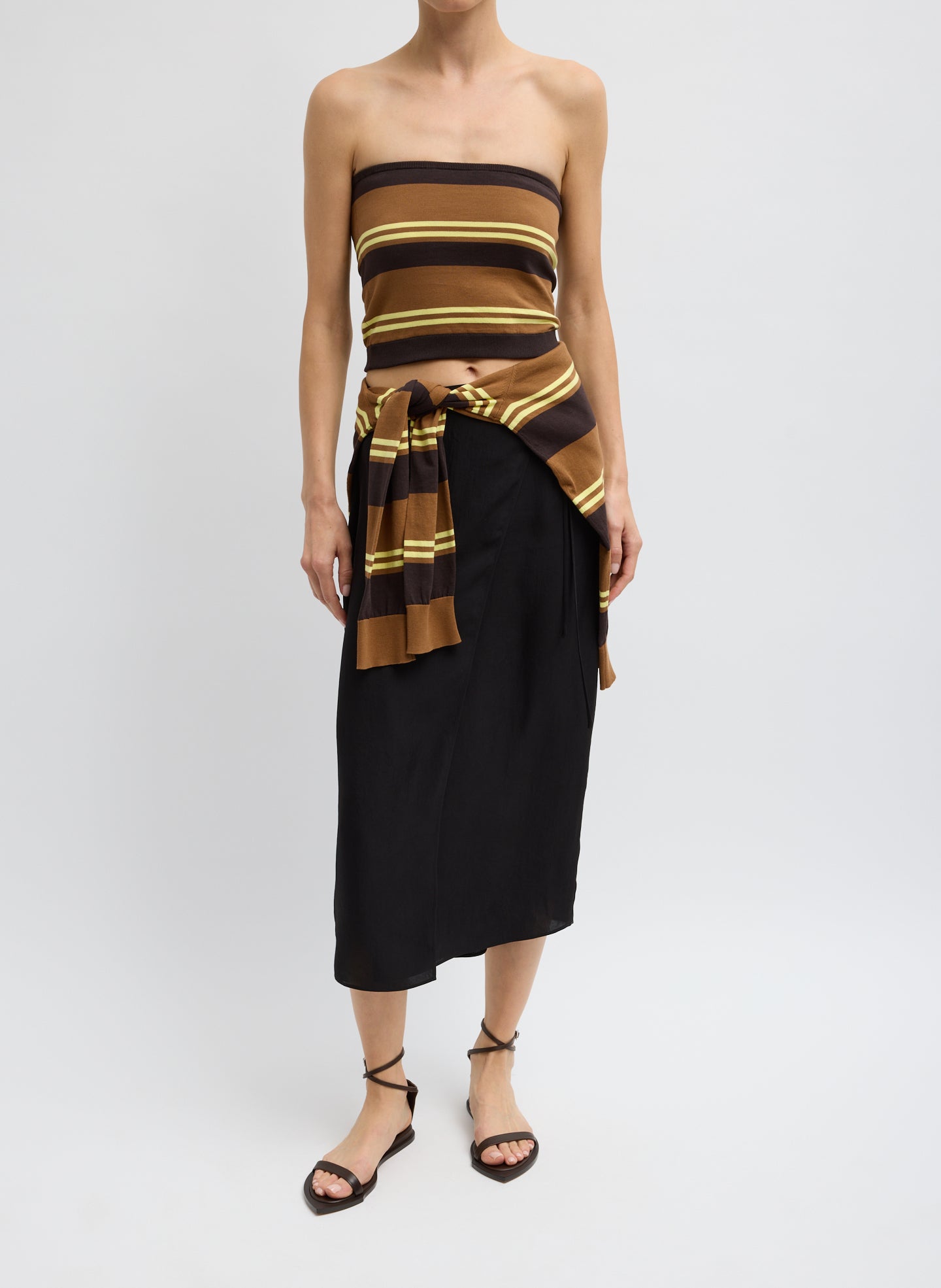 Tibi Super Fine Gauge Striped Tube Top