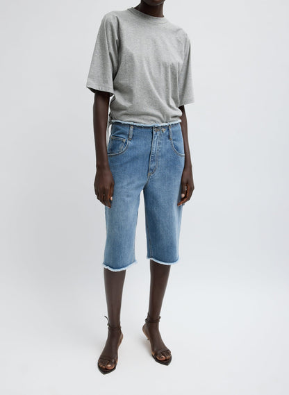 Tibi Short Sleeve T-Shirt With Shirred Back