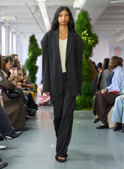 Tibi Viscose Suiting Hinged Sleeve Blazer