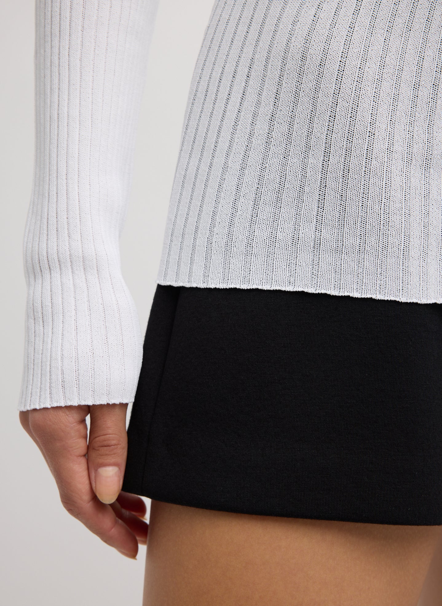 Tibi Ribbed Sweater Crewneck Pullover
