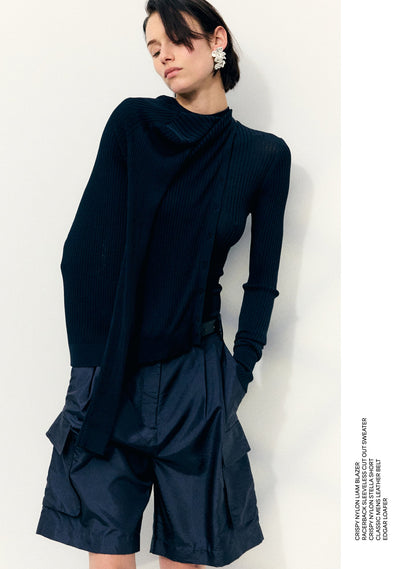 Tibi Ribbed Sweater Slim Cardigan