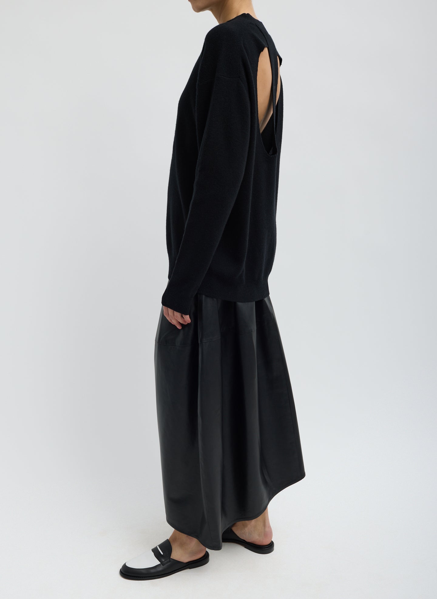 Tibi Anna Merino Wool Cut Out Racerback Pullover