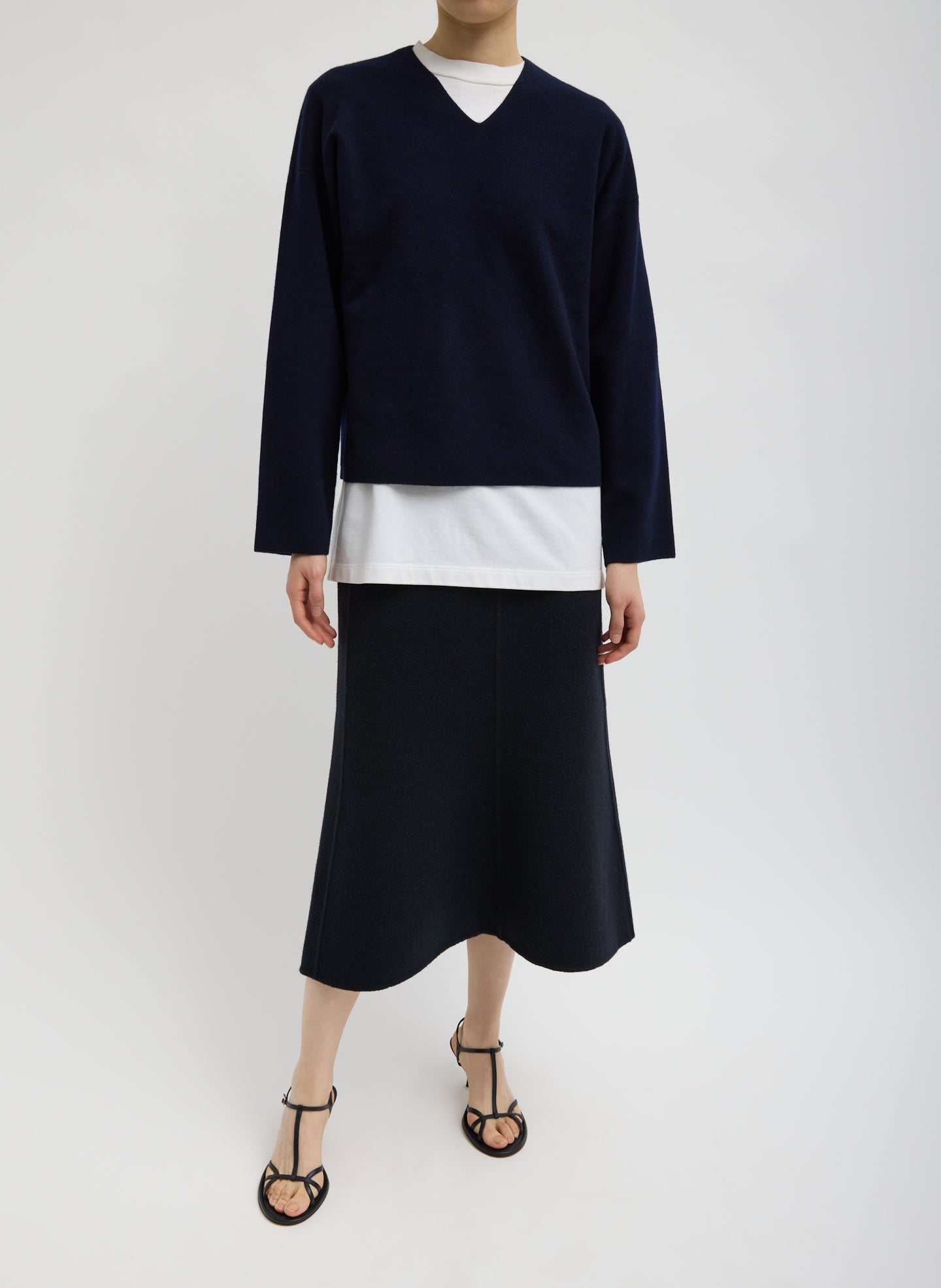 Tibi Double Faced Cashmere Oversized Easy Sweater