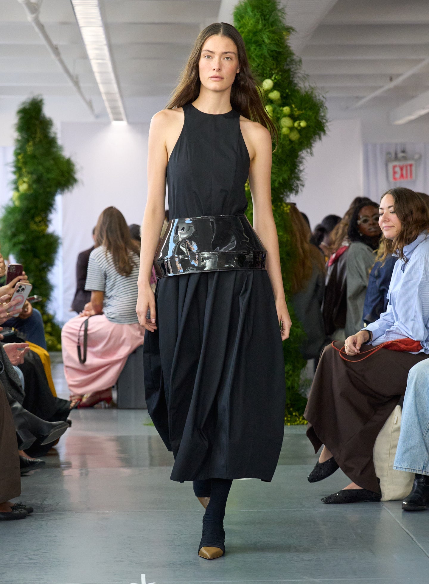 Tibi Compact Eco Poplin Pinched Pleat Dress
