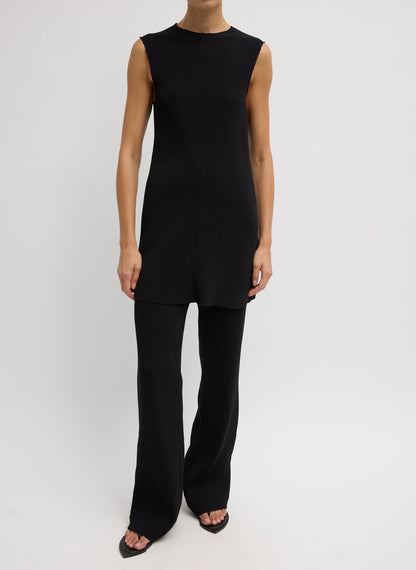 Tibi Viscose Plisse Sleeveless Bias Short Tunic Dress