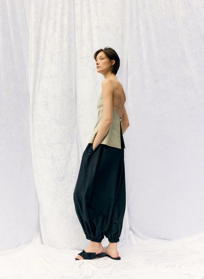 Tibi Eco Poplin Strappy Open Back Top