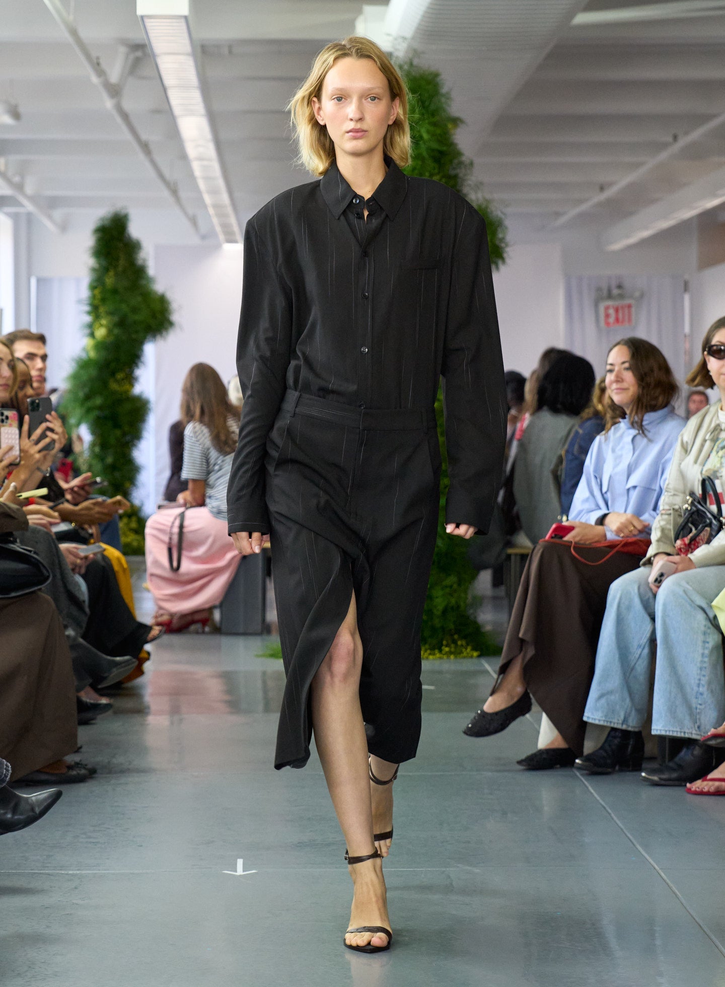 Tibi Viscose Suiting Midi Trouser Skirt