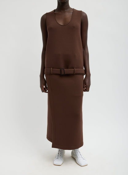Tibi Bonded Viscose Maxi Wrap Skirt