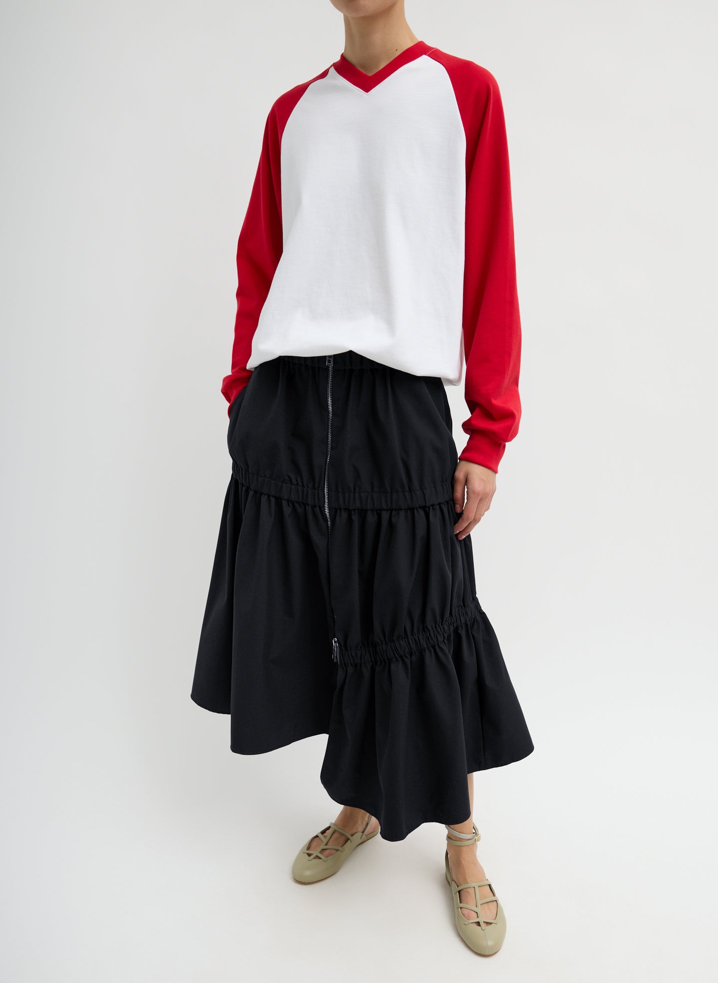 Tibi Tech Suiting Asymmetrical Skirt