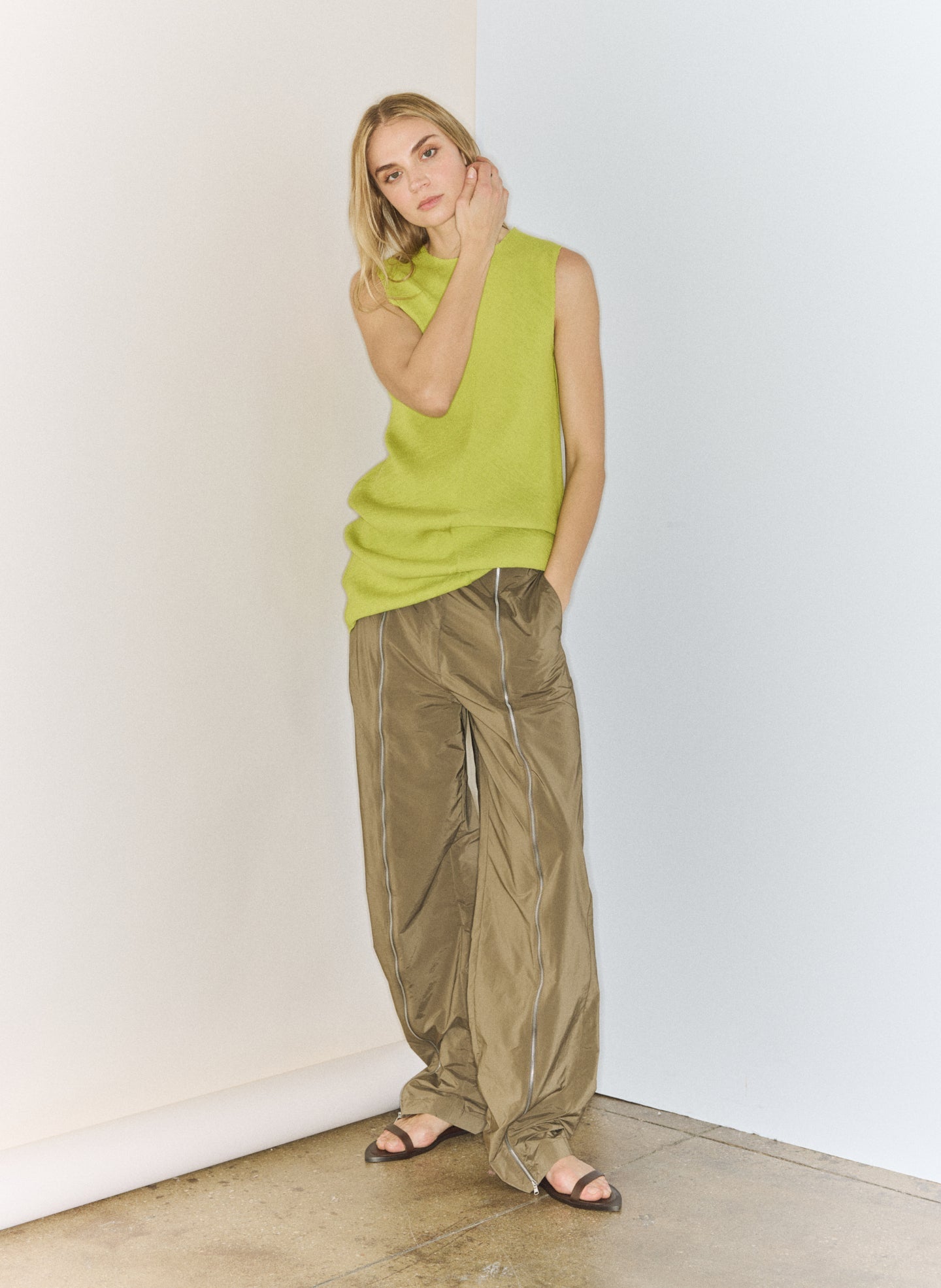 Tibi Nylon Zipper Trouser