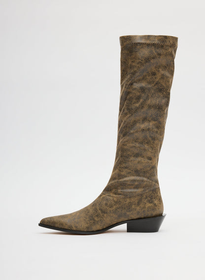 Tibi Distressed Bronson Boot - Narrow Calf