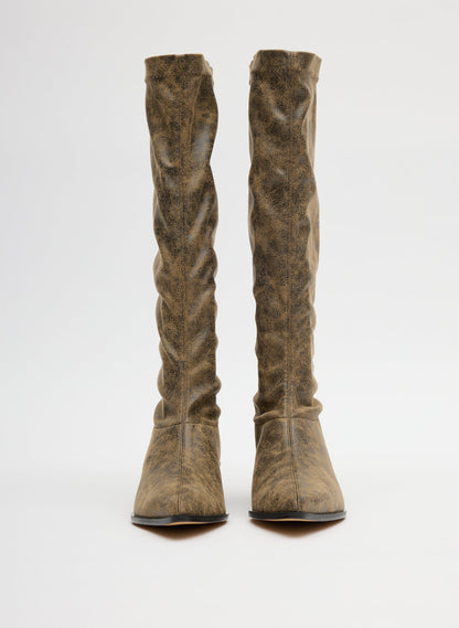 Tibi Distressed Bronson Boot - Narrow Calf