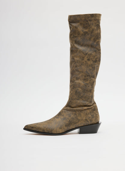 Tibi Distressed Bronson Boot - Narrow Calf