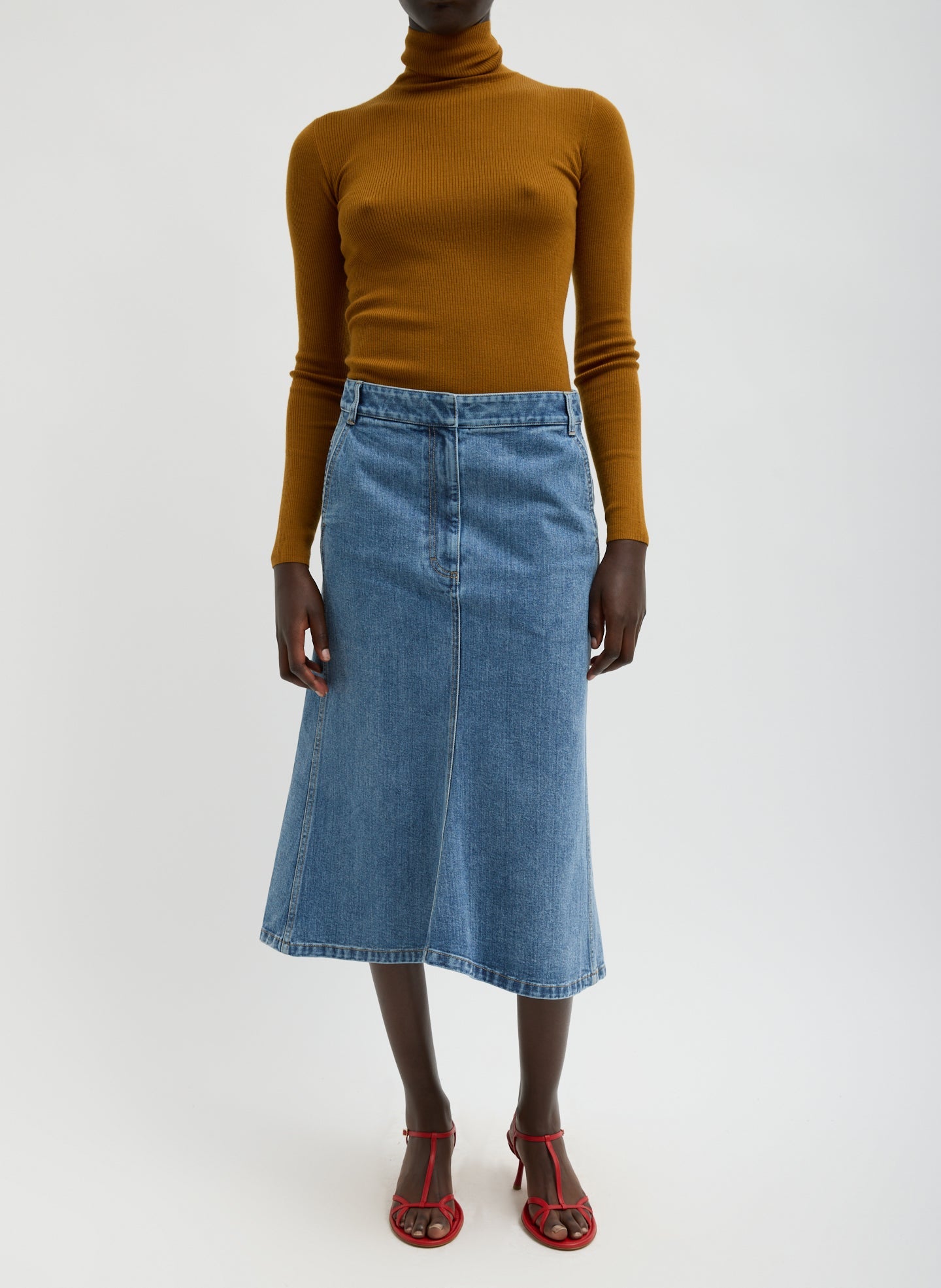 Tibi Featherweight Ribbed Sweater Turtleneck Pullover