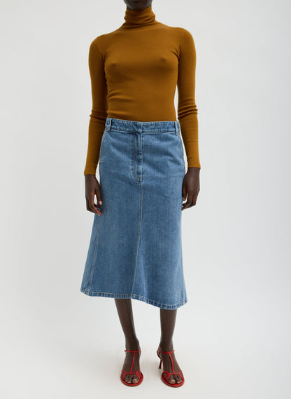Tibi Featherweight Ribbed Sweater Turtleneck Pullover