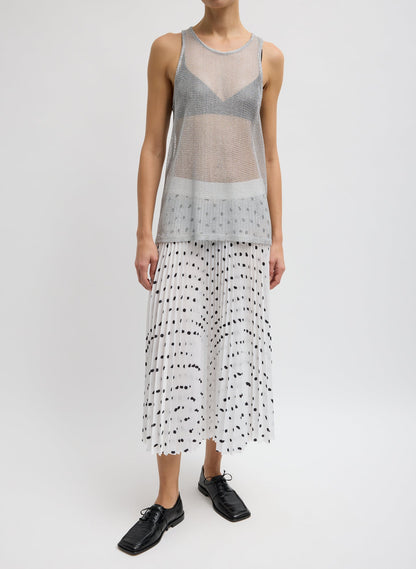 Tibi Viscose Metallic Ribbed Tank