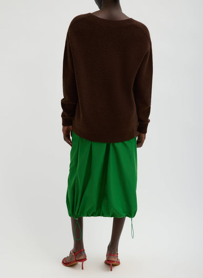 Tibi Italian Sporty Nylon Midi Anorak Skirt