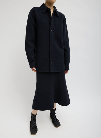Tibi Luxe Double Faced Wool Angora Sculpted Skirt
