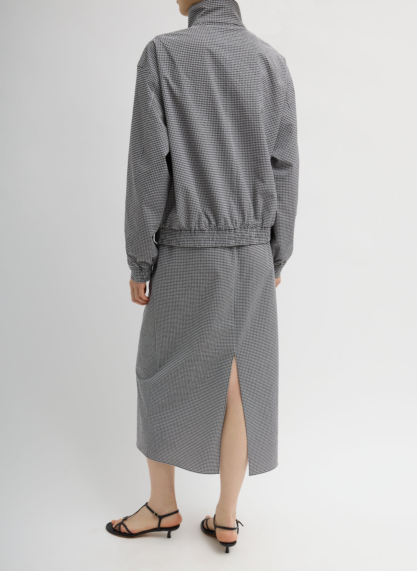 Tibi Tech Gingham Slip Skirt