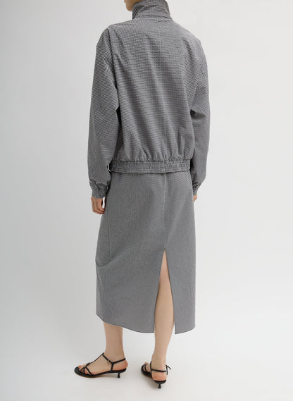 Tibi Tech Gingham Slip Skirt